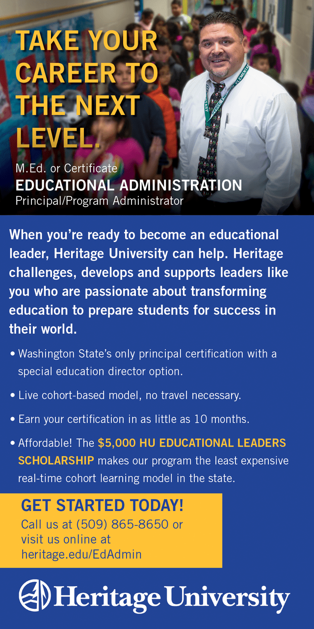 Heritage University Ed Admin ad.png